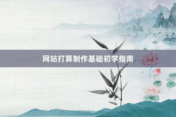 网站打算制作基础初学指南